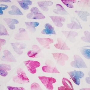Super Soft Cuddle Fleece Digital Print Fabric Material TINTED HEARTS