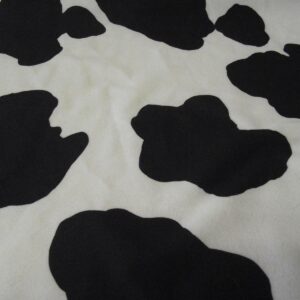 Faux Fur Pony Skin Velboa Fabric Material BLACK COW