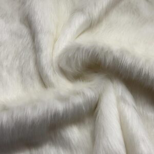 Super Luxury Faux Fur Fabric Material - LONG PILE IVORY