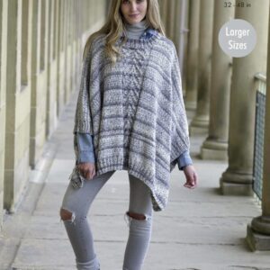 King Cole Aran Knitting Pattern Ponchos 5271