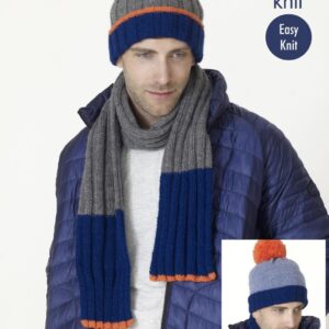 King Cole DK Knitting Pattern Hats Scarves and Snoods 5265