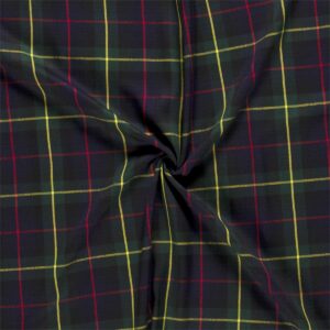 Scottish Tartan Check Fabric Material - RED BLUE GREEN