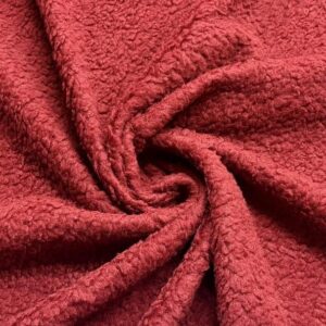 Faux Fur SHERPA FLEECE Sheepskin Fabric Material - CASHMERE RED