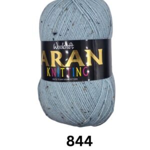 Woolcraft Aran Knitting Yarn 400g With Wool 844 Duck Egg Tweed