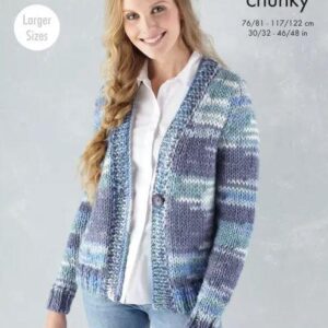 King Cole Super Chunky Knitting Pattern Cardigan and Sweater 5637