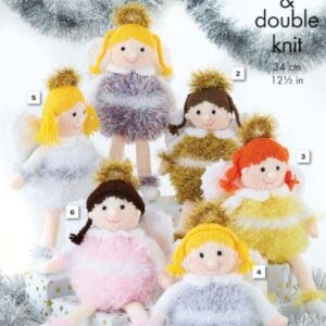 King Cole Tinsel Chunky and DK Knitting Pattern Little Angels 9165