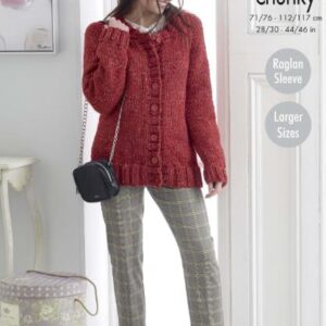 King Cole Super Chunky Knitting Pattern Cardigan Scarf Wrap and Hat 5195