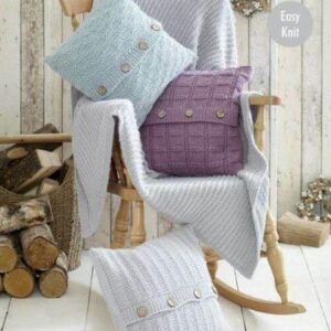 King Cole Chunky Easy Knit Knitting Pattern Blanket and Cushions 5182