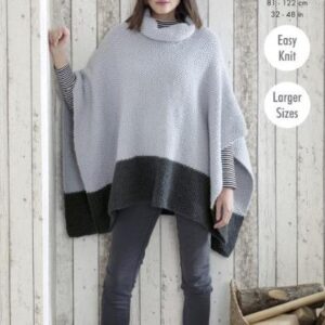 King Cole Chunky Easy Knit Knitting Pattern Ponchos 5179