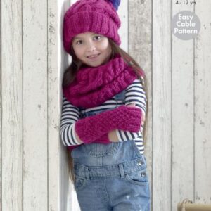 King Cole Chunky Knitting Pattern Mitts Snoods and Hats 5167