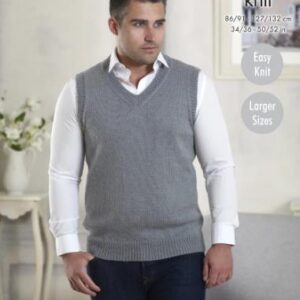King Cole DK Knitting Pattern Slipover and Waistcoat 5229