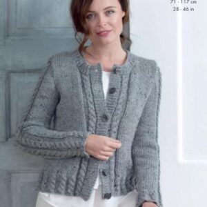 King Cole Chunky Knitting Pattern Cabled Cardigan and Sweater 5013