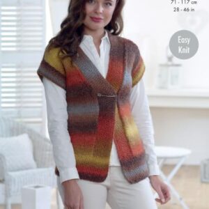 King Cole Chunky Easy Knit Knitting Pattern Waistcoat and Top 5011