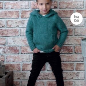 King Cole Chunky Easy Knit Knitting Pattern Hooded Sweater and Sweater 4971