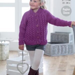 King Cole Chunky Knitting Pattern Sweater and Cardigan 4989