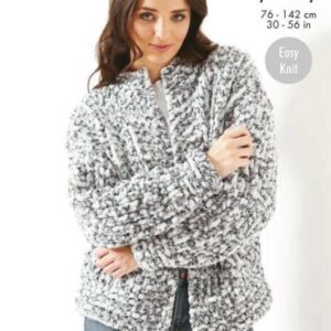 King Cole Super Chunky Easy Knit Knitting Pattern Sweater and Cardigan 5974