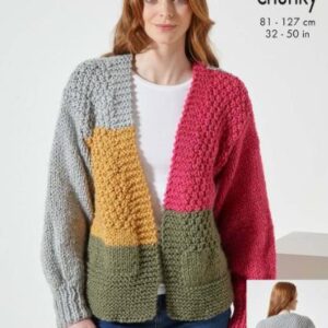 King Cole Super Chunky Knitting Pattern Cardigan and Sweater 6063