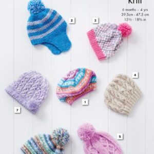 King Cole DK Knitting Pattern Hats 5200