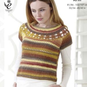 King Cole DK Crochet Pattern Top with Yoke Plus Accessories 4763