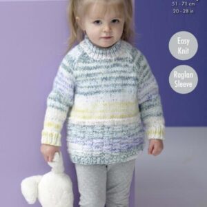 King Cole Chunky Easy Knit Knitting Pattern Sweater and Cardigan 5209