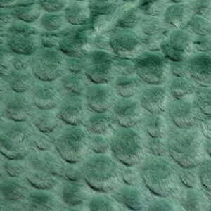 Super Luxury Short Plush Faux Fur Fabric Material CIRCLES SEA GREEN