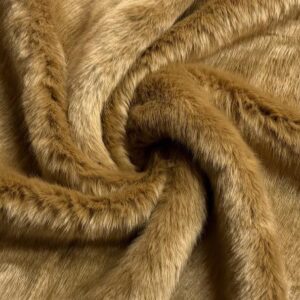 Super Luxury Faux Fur Fabric Material SWISS CARAMEL BROWN