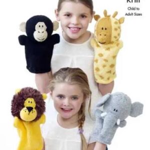 King Cole DK Knitting Pattern Animal Hand Puppets 9027