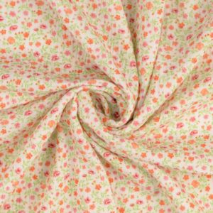 Cotton Double Gauze Muslin Fabric Material FLORAL ROSE