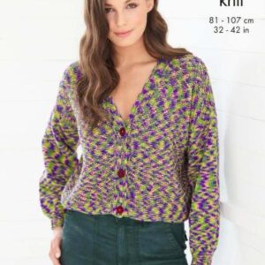 King Cole DK Knitting Pattern Cardigan and Sweater 6141