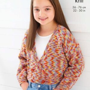 King Cole DK Knitting Pattern Cardigan and Tabard 6140