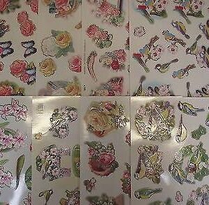 TBZ Card Making 16 Die Cut Decoupage Sheets Flowers Butterflies Birds 827157