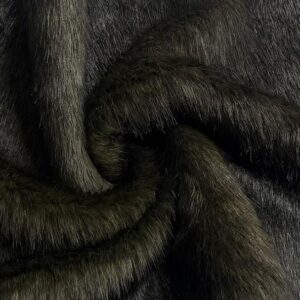 Super Luxury Faux Fur Fabric Material LONG PILE DARK MOSS