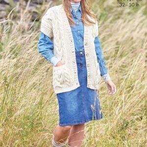 King Cole Aran Knitting Pattern Cardigan and Waistcoat 5962