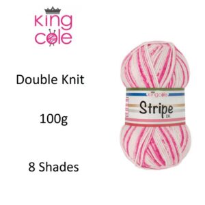 King Cole Stripe DK Double Knitting Wool Yarn 100g