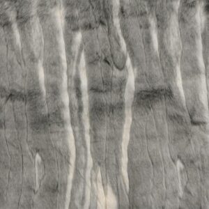 Super Luxury Faux Fur Fabric Material EMBOSSED WAVES GREY AND WHITE