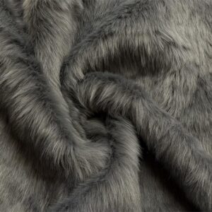Super Luxury Faux Fur Fabric Material PLATINUM GREY
