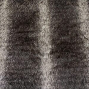 Super Luxury Faux Fur Fabric Material GREY and BLACK STRIPE WOLF