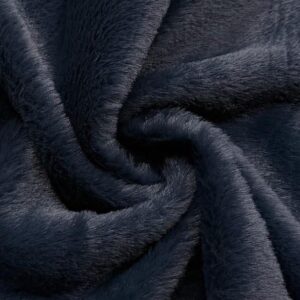 Luxury Short Plush Super Soft Faux Fur Fabric Material NAVY BLUE