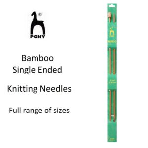 Pony Bamboo Single Ended Knitting Needles Pins 33cm