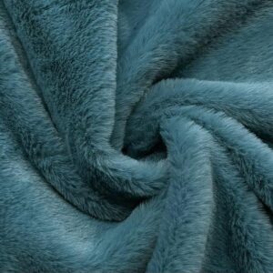 Luxury Short Plush Super Soft Faux Fur Fabric Material TURQOUISE BLUE