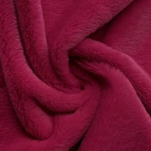 Luxury Short Plush Super Soft Faux Fur Fabric Material CERISE PINK