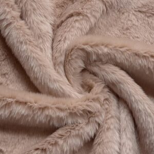 Super Luxury Faux Fur Fabric Material Old Pink