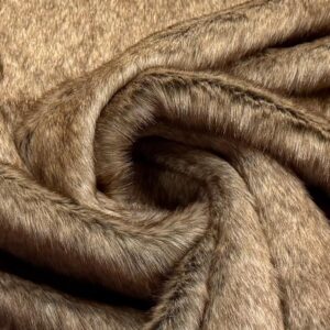 Super Luxury Faux Fur Fabric Material BROWN WOLF