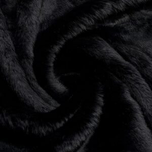 Super Luxury Faux Fur Fabric Material SHORT PLUSH BLACK