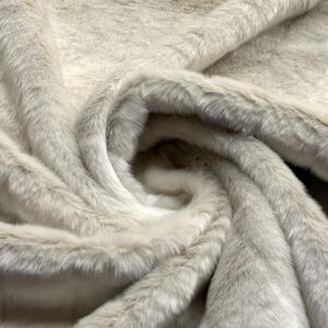 Super Luxury Faux Fur Fabric Material SHORT PLUSH PELTED CREAM
