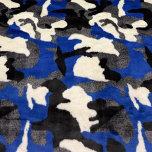 Super Luxury Faux Fur Fabric Material SAPPHIRE CAMOUFLAGE