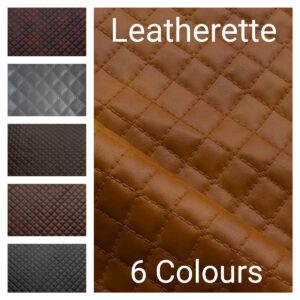 Embossed Diamond Stitch Leatherette Fabric Material