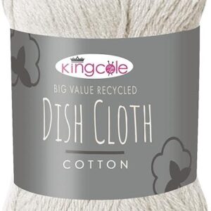 King Cole Big Value Recycled Dish Cloth Cotton Knitting Yarn 100g - 5060 Cream