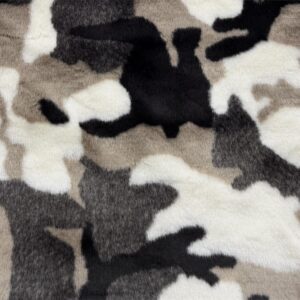Super Luxury Faux Fur Fabric Material TAUPE CAMOUFLAGE