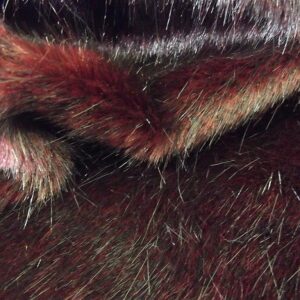 Super Luxury Faux Fur Fabric Material - TISSAVEL DARK RED